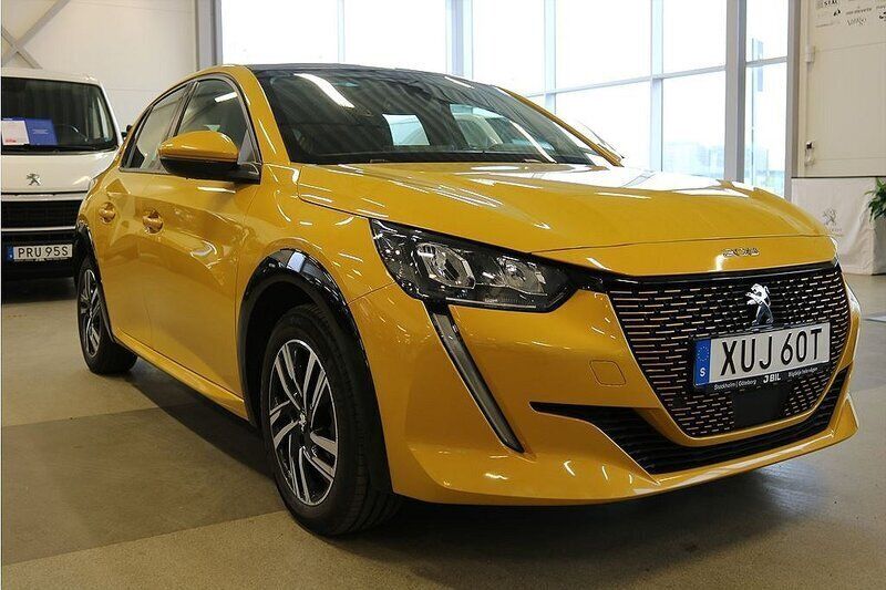 Gul Begagnad 2020 Peugeot e-208 Allure Halvkombi | 174 900 kr (Marknadspris) - Bild 1/4