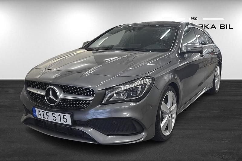 Mörkgrå Begagnad 2017 Mercedes CLA220 Shooting Brake AMG Kombi | 189 000 kr (Marknadspris) - Bild 1/4