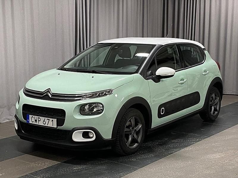 Grön Begagnad 2018 Citroën C3 PureTech Halvkombi | 89 900 kr (Marknadspris) - Bild 1/4