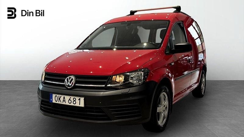 Mörkröd (tornadoröd) Begagnad 2018 VW Caddy Minibuss | 149 900 kr (Bra pris) - Bild 1/4