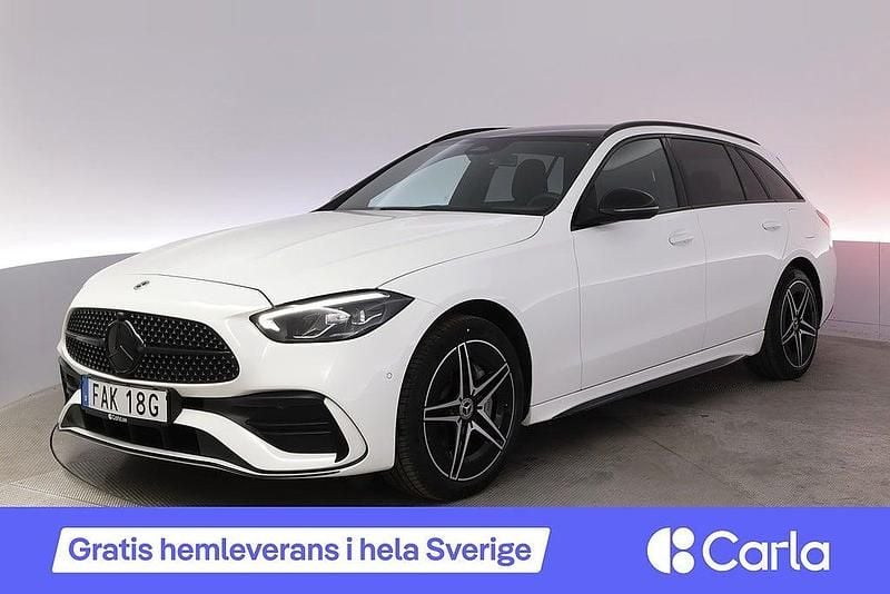 Vit Begagnad 2023 Mercedes C300e AMG Kombi | 439 900 kr (Bra pris) - Bild 1/4