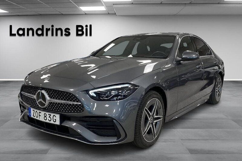 Grå Begagnad 2022 Mercedes C300e AMG line Kombi | 449 000 kr (Bra pris) - Bild 1/4