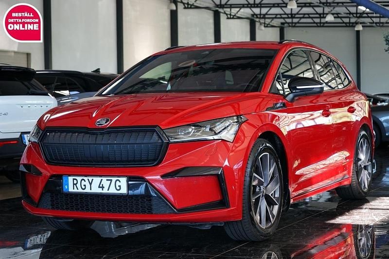 Röd Begagnad 2021 Skoda Enyaq iV SportLine SUV | 269 500 kr - Bild 1/4