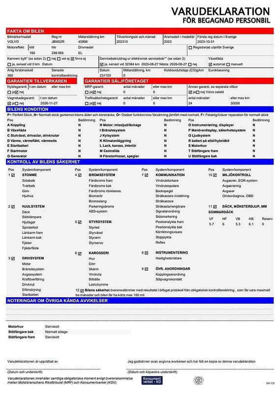Begagnad Volvo XC40 Ultimate 188 kW (256 HK) 2023 Ljusblå SUV