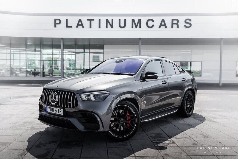 Grå (selenitegrå metallic) Begagnad 2021 Mercedes GLE63 AMG AMG Sportkupé | 1 199 000 kr (Superpris) - Bild 1/4