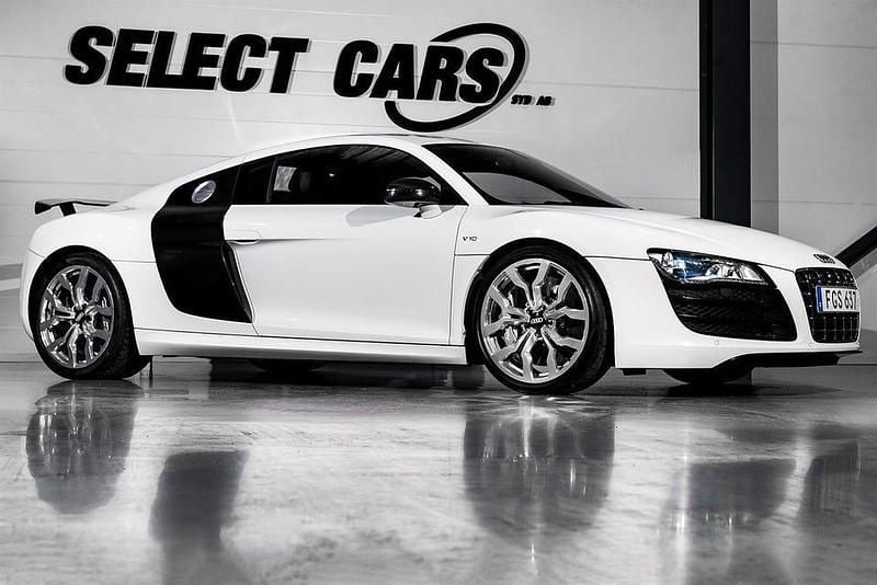 Begagnad Audi R8 Coupé Exclusive 525 HK (386 kW) 2010 Vit Sportkupé