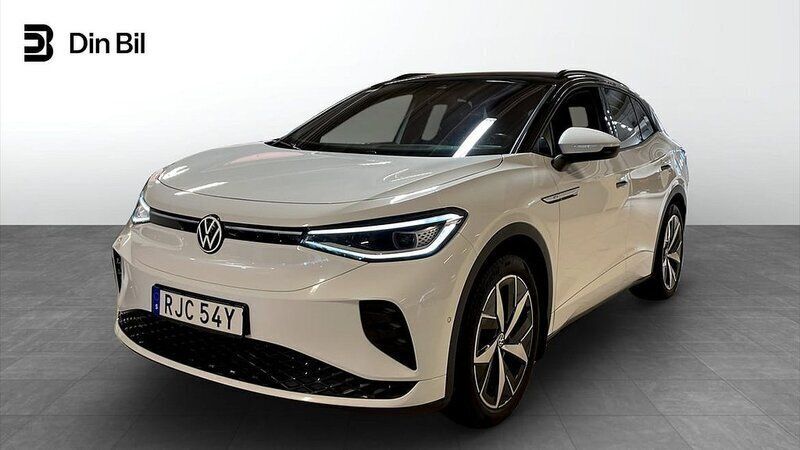 Vit (glacier white metallic bl) Begagnad 2022 VW ID.4 GTX SUV | 359 900 kr (Bra pris) - Bild 1/4