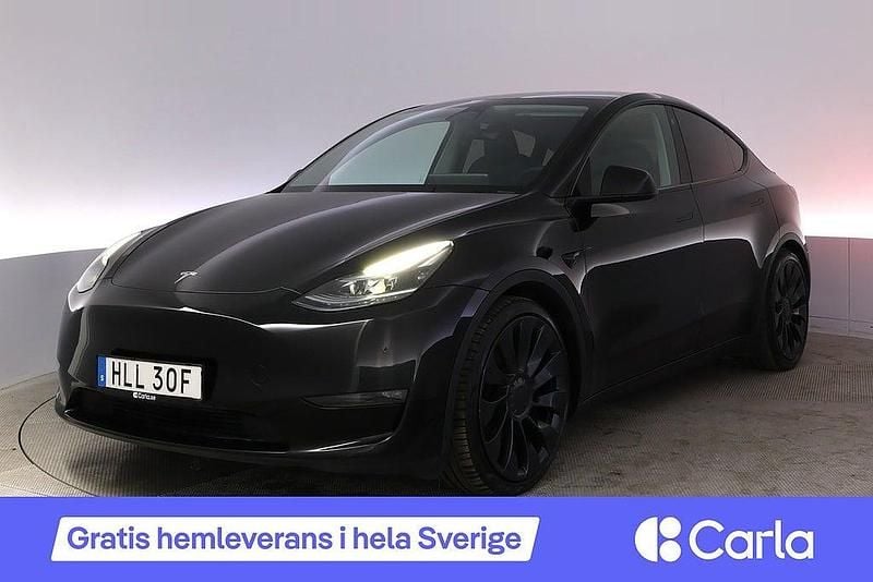 Svart Begagnad 2022 Tesla Model Y Performance SUV | 388 900 kr (Marknadspris) - Bild 1/4