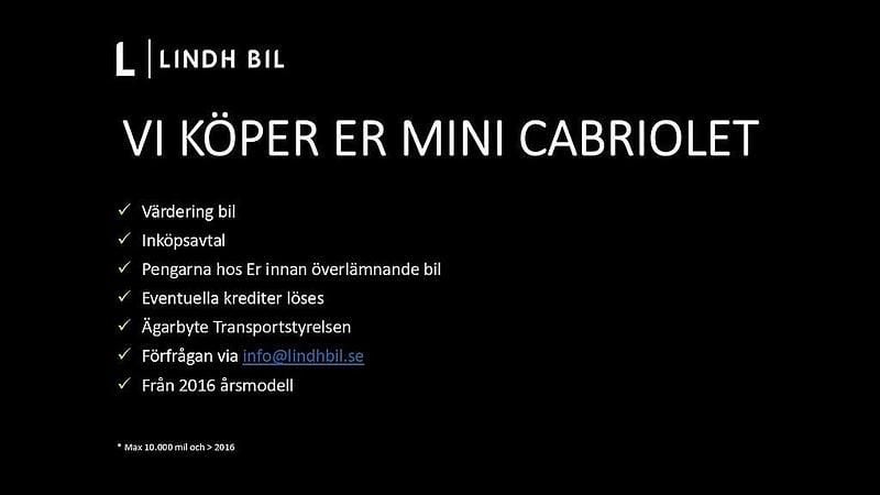 Begagnad Mini Cooper S Cabriolet 178 HK (130 kW) 2022 Svart Cab