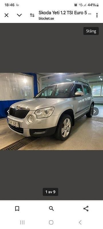 Silver Begagnad 2013 Skoda Yeti Experience SUV | 95 000 kr (Bra pris) - Bild 1/4