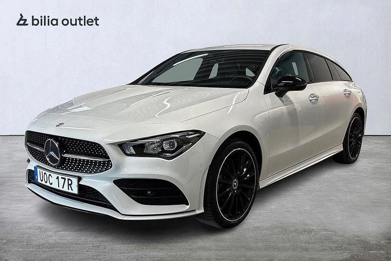 Vit Begagnad 2021 Mercedes CLA250e Shooting Brake AMG Kombi | 329 000 kr (Marknadspris) - Bild 1/4