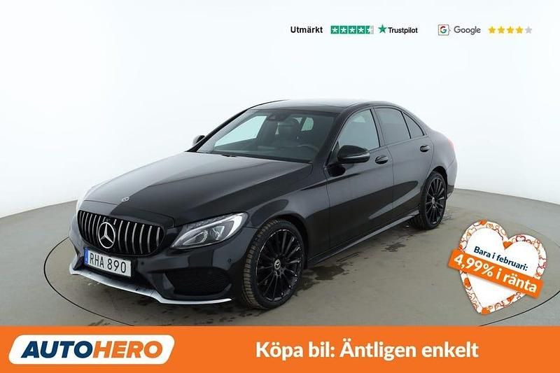 Svart Begagnad 2018 Mercedes C220 AMG line Sedan | 234 000 kr (Marknadspris) - Bild 1/4