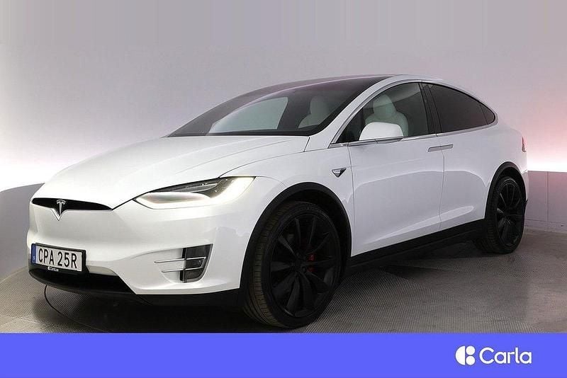Vit Begagnad 2020 Tesla Model X Performance SUV | 557 900 kr (Bra pris) - Bild 1/3