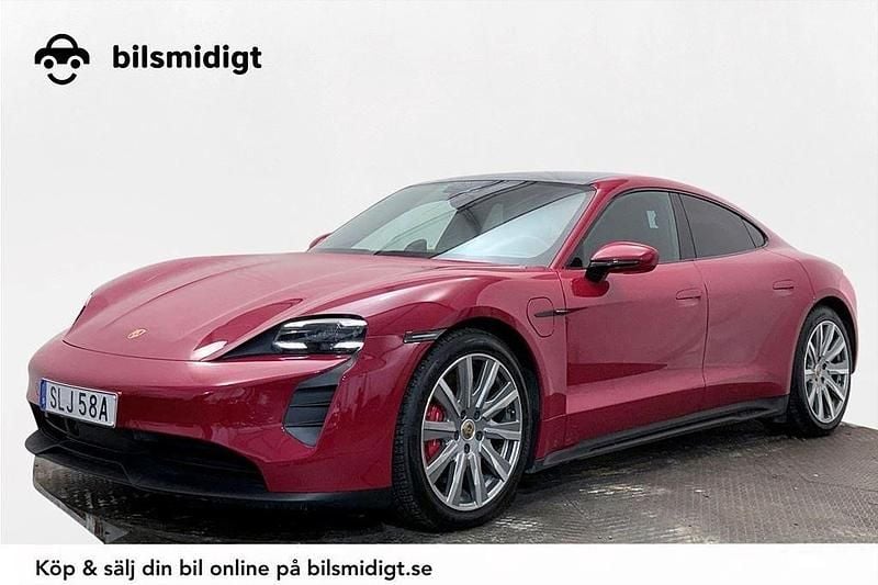 Röd Begagnad 2022 Porsche Taycan GTS Sport Sedan | 779 900 kr - Bild 1/3