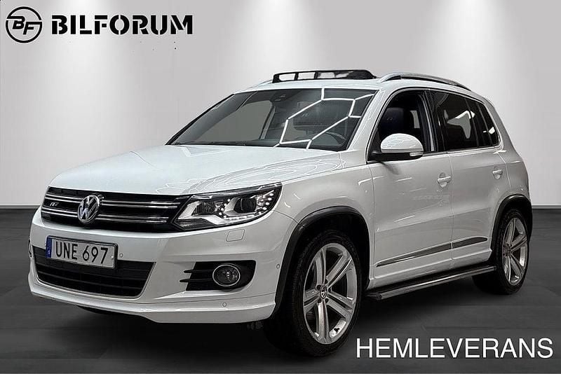 Vit Begagnad 2014 VW Tiguan R-line SUV | 159 800 kr (Marknadspris) - Bild 1/4