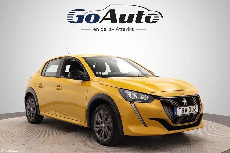 Gul Begagnad 2021 Peugeot e-208 Active Halvkombi | 169 500 kr (Marknadspris) - Bild 1/4