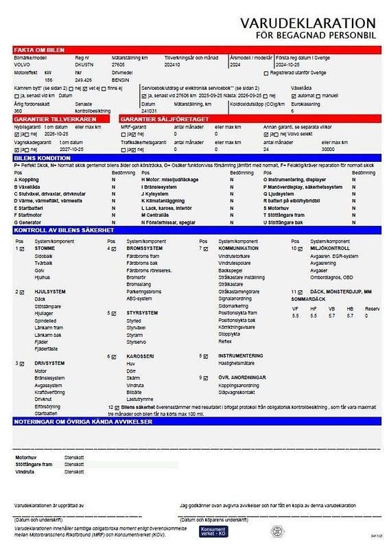 Begagnad Volvo V60 Plus 355 HK (261 kW) 2025 Grå Kombi
