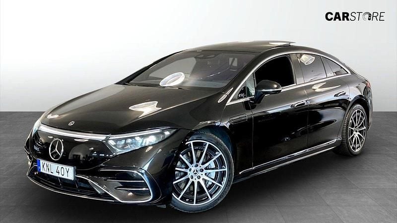 Svart Begagnad 2022 Mercedes EQS450+ AMG Sedan | 639 900 kr (Superpris) - Bild 1/4