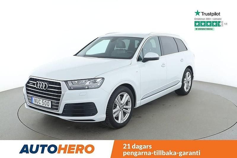 Vit Begagnad 2015 Audi Q7 S-Line SUV | 354 000 kr (Bra pris) - Bild 1/4