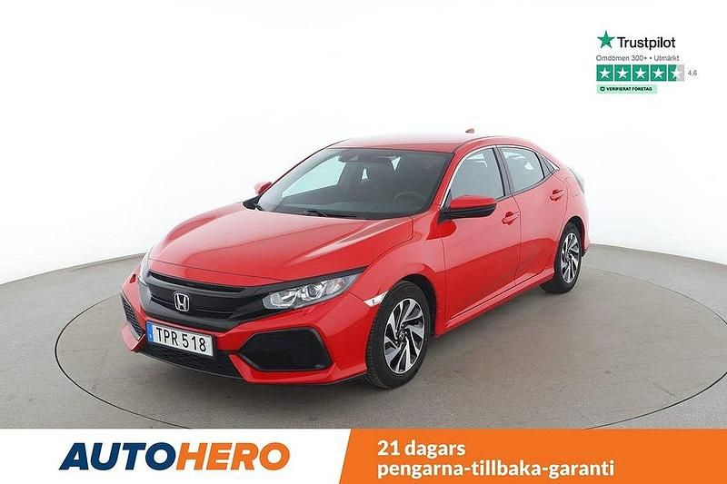 Röd Begagnad 2018 Honda Civic Comfort Halvkombi | 159 000 kr - Bild 1/4