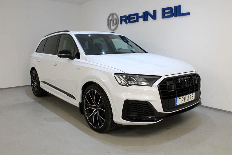 Vit Begagnad 2021 Audi Q7 S-Line SUV | 649 000 kr (Dyr) - Bild 1/4
