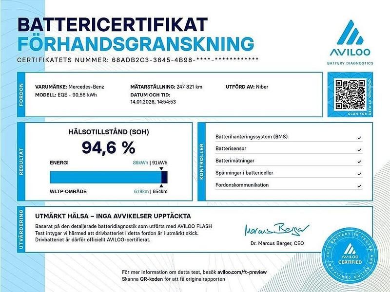 Begagnad Mercedes EQE350 214 kW (292 HK) 2022 Svart Sedan