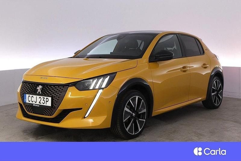 Gul Begagnad 2022 Peugeot e-208 GT Halvkombi | 204 900 kr (Marknadspris) - Bild 1/3