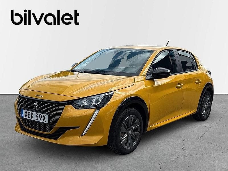 Gul Begagnad 2022 Peugeot e-208 Active Halvkombi | 169 900 kr (Marknadspris) - Bild 1/4