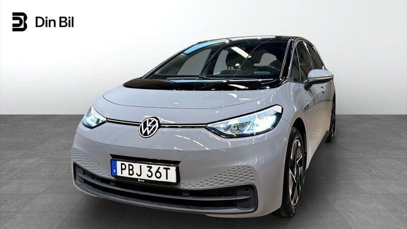 Grå (moonstone grey black) Begagnad 2022 VW ID.3 Comfortline Halvkombi | 269 900 kr (Bra pris) - Bild 1/4