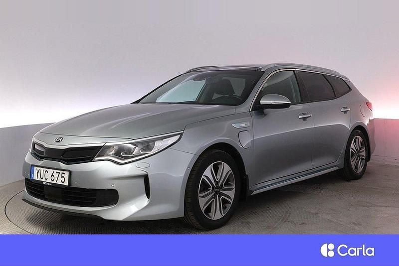 Grå Begagnad 2017 Kia Optima Hybrid 2 Sedan | 199 900 kr (Marknadspris) - Bild 1/4