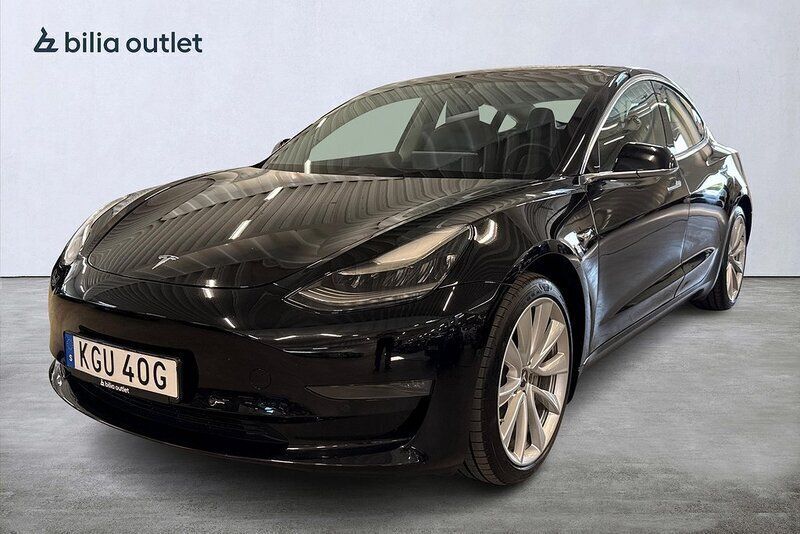Svart Begagnad 2019 Tesla Model 3 Long Range Sedan | 269 900 kr (Marknadspris) - Bild 1/3