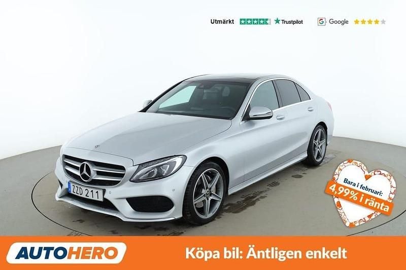 Begagnad Mercedes C200 AMG line 186 HK (136 kW) 2018 Silver Sedan