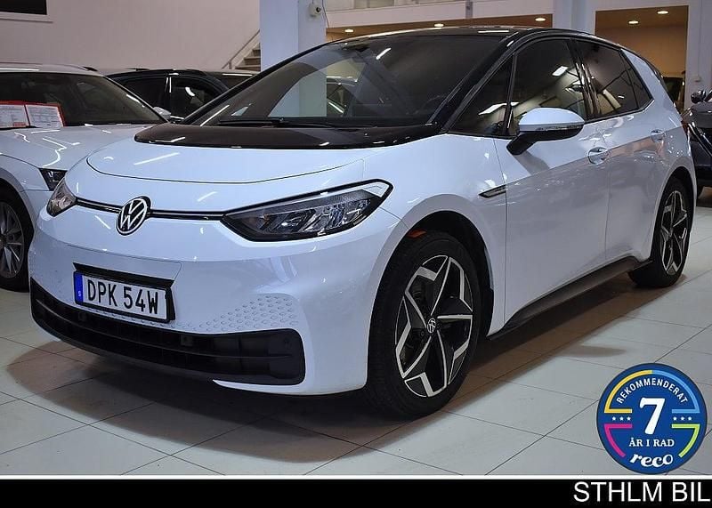 Vit Begagnad 2022 VW ID.3 Pro Halvkombi | 239 000 kr (Marknadspris) - Bild 1/4