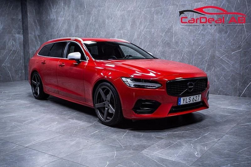 Röd Begagnad 2018 Volvo V90 R-Design Kombi | 249 800 kr (Marknadspris) - Bild 1/4