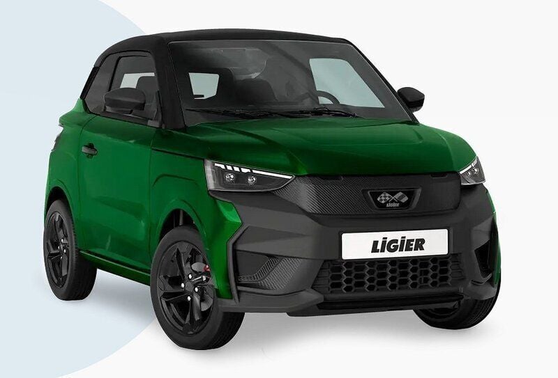 Ny Ligier JS50 2025 Blue, röd, green, black, white, gray. Halvkombi