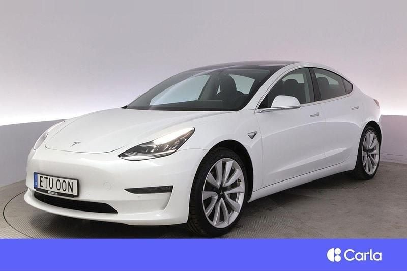 Vit Begagnad 2019 Tesla Model 3 Long Range AWD Sedan | 263 900 kr (Marknadspris) - Bild 1/3
