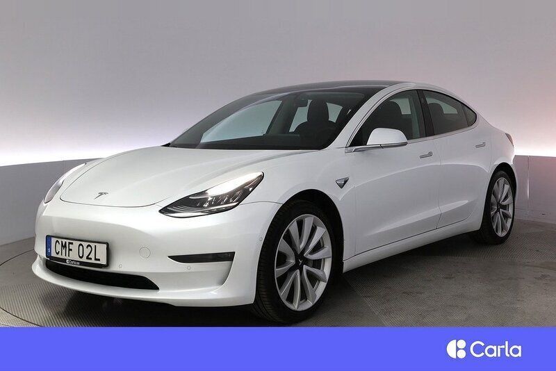 Vit Begagnad 2019 Tesla Model 3 Long Range Sedan | 244 900 kr (Marknadspris) - Bild 1/4