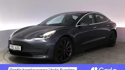 Grå Begagnad 2020 Tesla Model 3 Performance Sedan | 285 990 kr (Marknadspris)