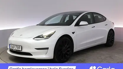 Vit Begagnad 2021 Tesla Model 3 Performance Sedan | 287 900 kr (Bra pris)