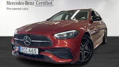 Röd (red) Begagnad 2021 Mercedes C220 AMG line Kombi | 449 900 kr (Marknadspris)