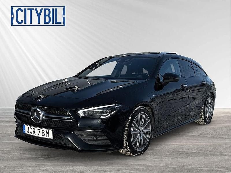 Begagnad Mercedes CLA35 AMG Shooting Brake Premium Plus 306 HK (225 kW) 2021 Cosmossvart metallic Kombi