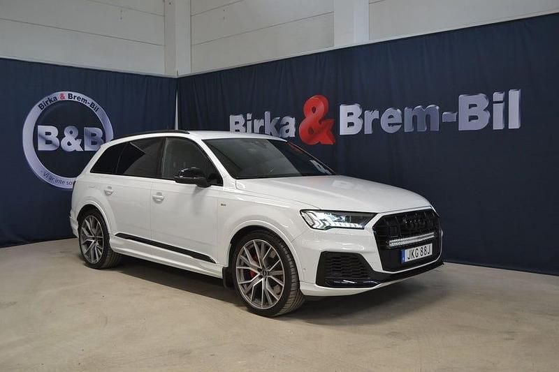 Vit Begagnad 2022 Audi Q7 S-Line SUV | 619 000 kr (Bra pris) - Bild 1/4