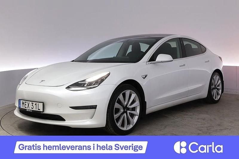 Vit Begagnad 2020 Tesla Model 3 Long Range AWD Sedan | 284 900 kr (Marknadspris) - Bild 1/4