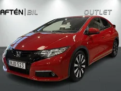 Röd Begagnad 2014 Honda Civic Sport Halvkombi | 94 800 kr (Bra pris)