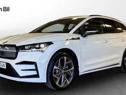 Vit (moon white metallic) Begagnad 2024 Skoda Enyaq iV RS SUV | 609 900 kr (Dyr)