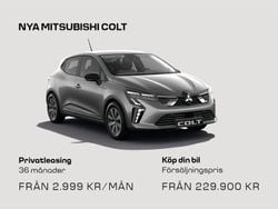 Vit Ny 2024 Mitsubishi Colt Invite Halvkombi | 229 900 kr (Marknadspris)