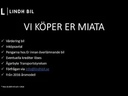 Vit Begagnad 2017 Mazda MX5 Cab | 259 900 kr (Marknadspris)