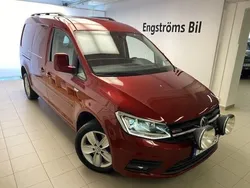 Mörkröd (fortanaröd metallic) Begagnad 2018 VW Caddy Maxi Minibuss | 169 000 kr (Superpris)