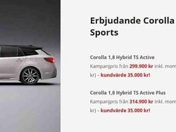 Svart Ny 2025 Toyota Corolla Active Kombi | 299 900 kr (Bra pris)