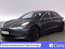 Grå Begagnad 2020 Tesla Model 3 Performance Sedan | 336 900 kr (Marknadspris)